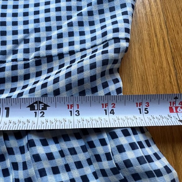 Timo Weiland X Banana Republic Size 4 Blue Gingham Plaid Silk Sleeveless Dress - Picture 9 of 14